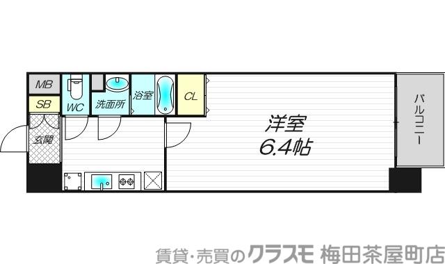エスリード大阪ステーション(1K/2階)の間取り写真