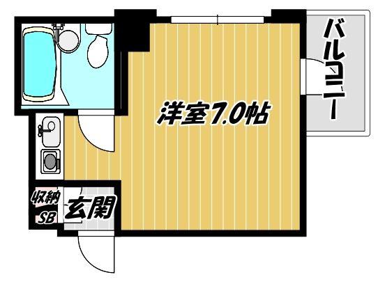 プロスピリティー住吉(ワンルーム/2階)の間取り写真