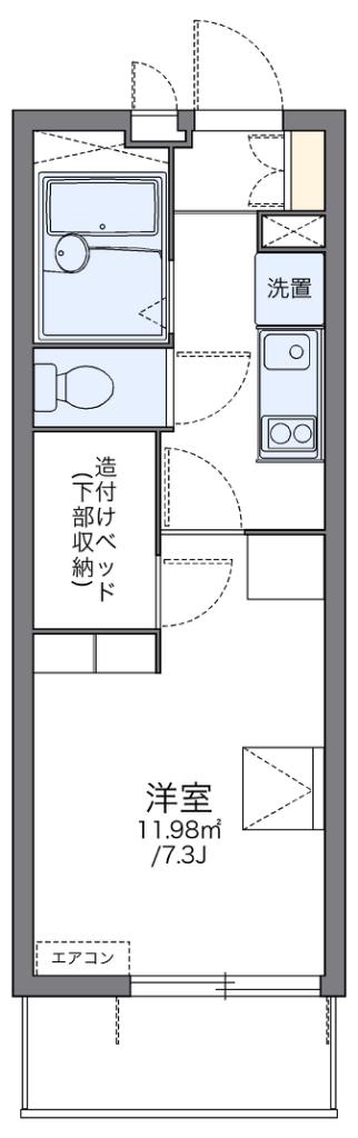 レオパレスコンフォートマック(1K/1階)の間取り写真