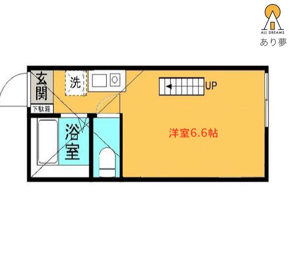 ピアチェーレ(ワンルーム/2階)の間取り写真