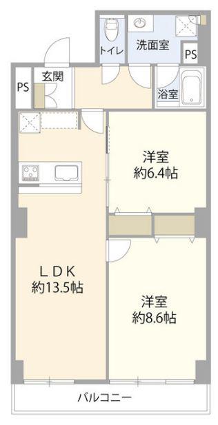藤和湯島コープ(2LDK/4階)の間取り写真
