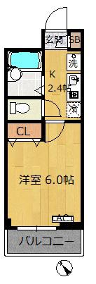 メゾン都築(1K/3階)の間取り写真