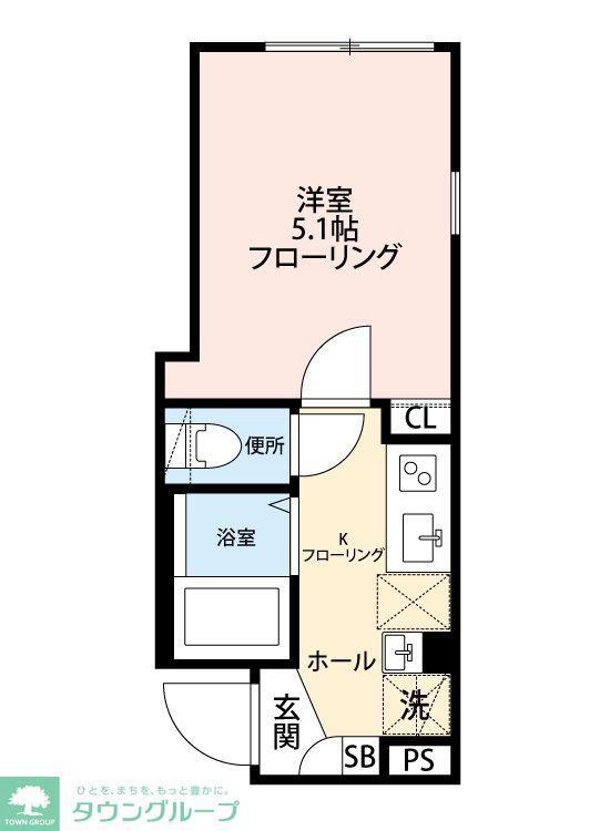 グランクオール氷川台(1K/2階)の間取り写真