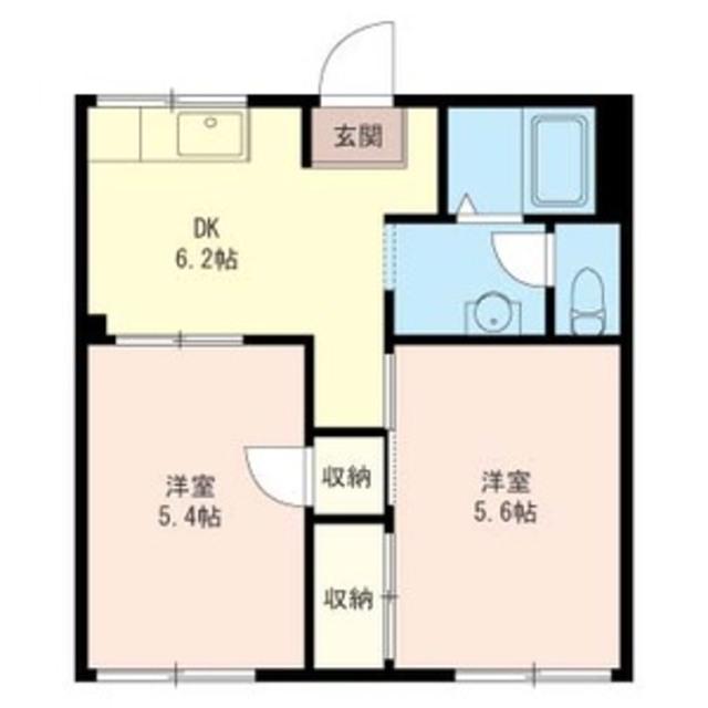 MIETSHAUS JUNI(2DK/1階)の間取り写真