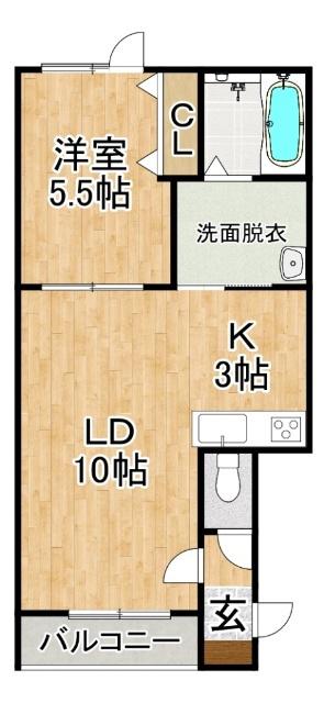 PREMIST(1LDK/1階)の間取り写真