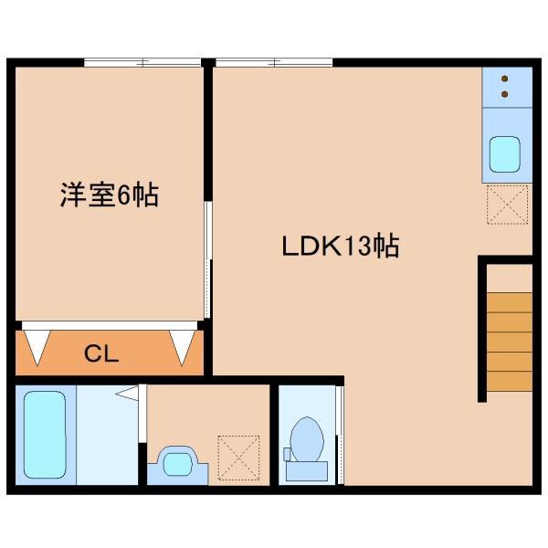 BESTーSTYLE大在北(1LDK/2階)の間取り写真
