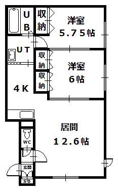 スクエア2・5(2LDK/1階)の間取り写真