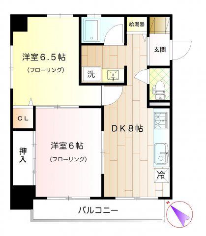 千代田ハイツ(2DK/9階)の間取り写真