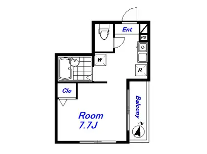 MELDIA東小岩II(ワンルーム/1階)の間取り写真