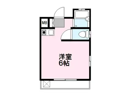 コーポアンダンテ(ワンルーム/2階)の間取り写真