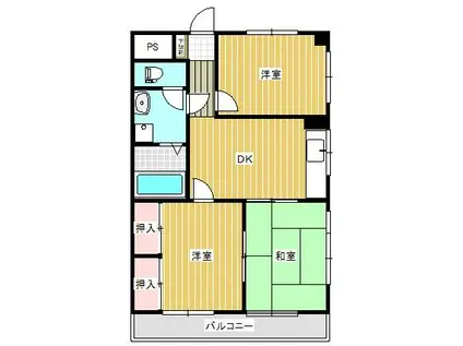 エスポワール翔(3DK/3階)の間取り写真