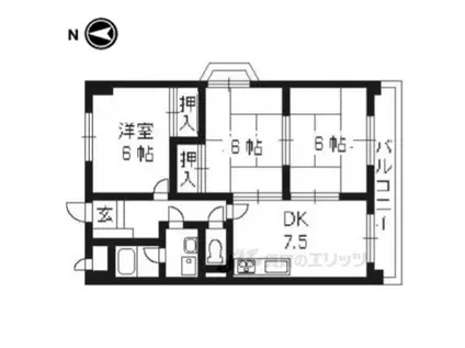 第弐藤栄ハイツ(3DK/3階)の間取り写真