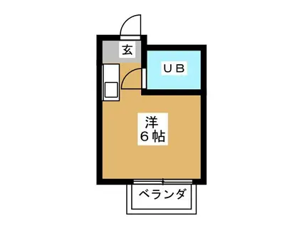 島田ハイツII(1K/1階)の間取り写真
