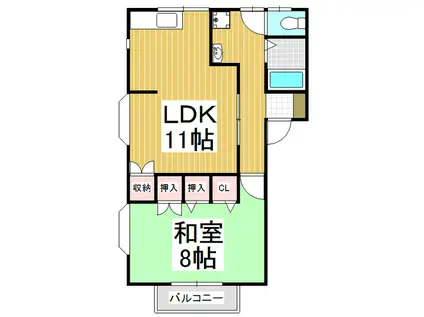 セジュールセイ(1LDK/1階)の間取り写真