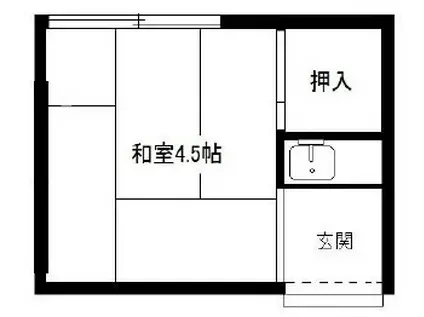 ひかり荘(ワンルーム/1階)の間取り写真