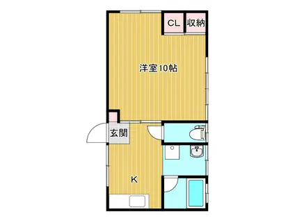 コーポフルール(1K/1階)の間取り写真