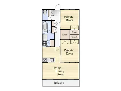 アージュ・デュオ本山(2LDK/4階)の間取り写真