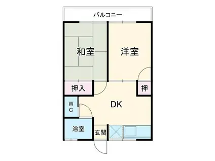 サンハイツ宇田川(2DK/1階)の間取り写真
