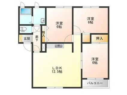 ハイセレール緑(3LDK/1階)の間取り写真