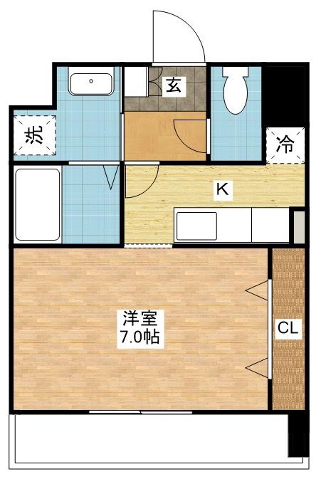 アイヒルズスミヨシ(1K/4階)の間取り写真