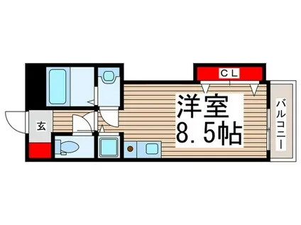 ヒルズ武蔵野(ワンルーム/2階)の間取り写真