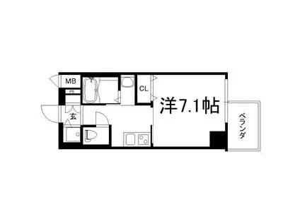 アール大阪グランデ(1K/4階)の間取り写真