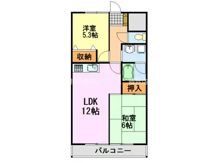 大森エステート・ビル(2LDK/3階)の間取り写真