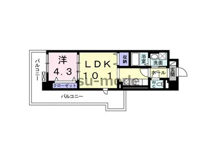 サンプラザ茨木(1LDK/4階)の間取り写真