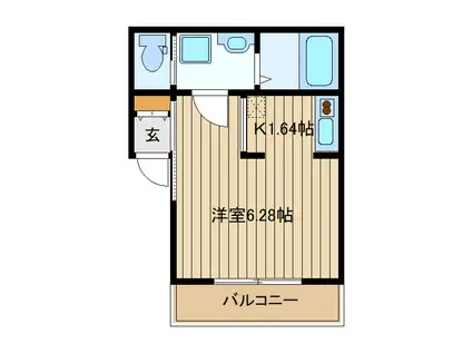 フジスタ西武柳沢(1K/3階)の間取り写真