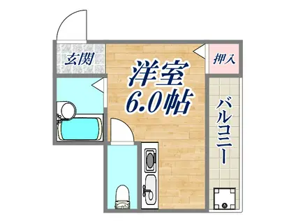 プレアール千舟(ワンルーム/4階)の間取り写真