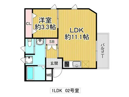 GRACE FUKAEBASHI(1LDK/2階)の間取り写真