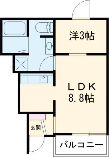 メゾングレイス上津(1LDK/1階)の間取り写真