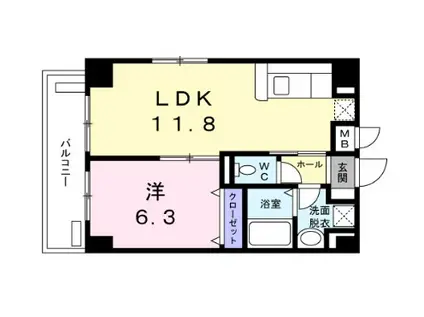 ツリーガーデン松嶋(1LDK/5階)の間取り写真