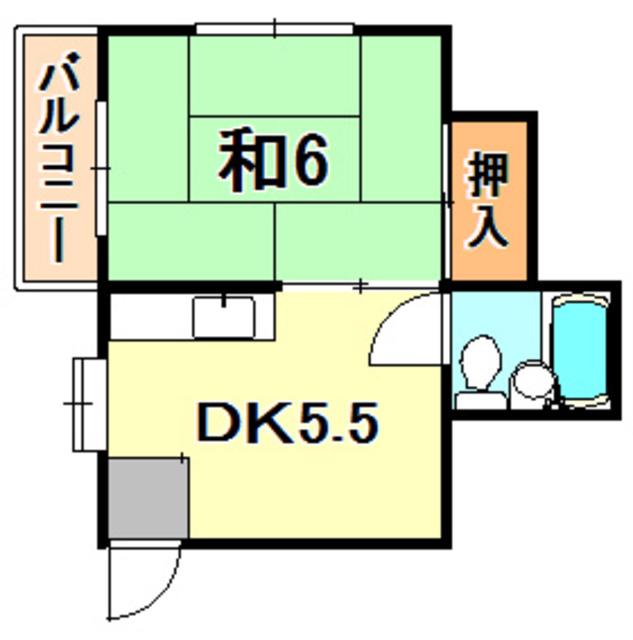 第一ハイツ(1DK/2階)の間取り写真