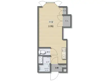 シティマンション(ワンルーム/2階)の間取り写真