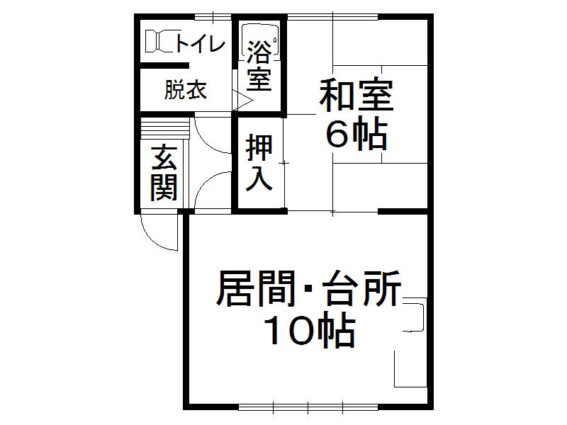 コーポヒロ(1LDK/2階)の間取り写真