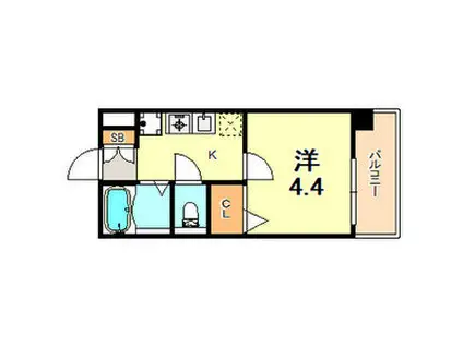 ビーフォレスト姫路イースト(1K/9階)の間取り写真