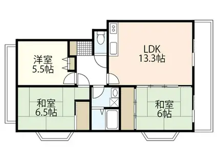 メゾン大町(3LDK/2階)の間取り写真