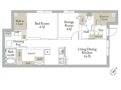 ラ・パンチュール(1SLDK/1階)の間取り写真