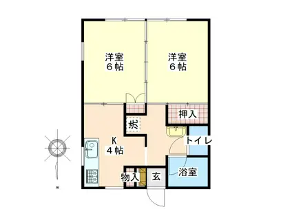 コーポルート5(2K/1階)の間取り写真