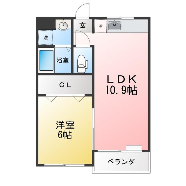 プチモンド(1LDK/3階)の間取り写真