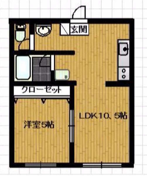 GFT連取(1LDK/2階)の間取り写真