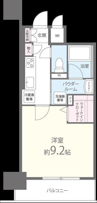 エルイソベ三宮(1K/12階)の間取り写真