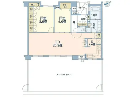 ザ・岡本プレミアム(2LDK/10階)の間取り写真