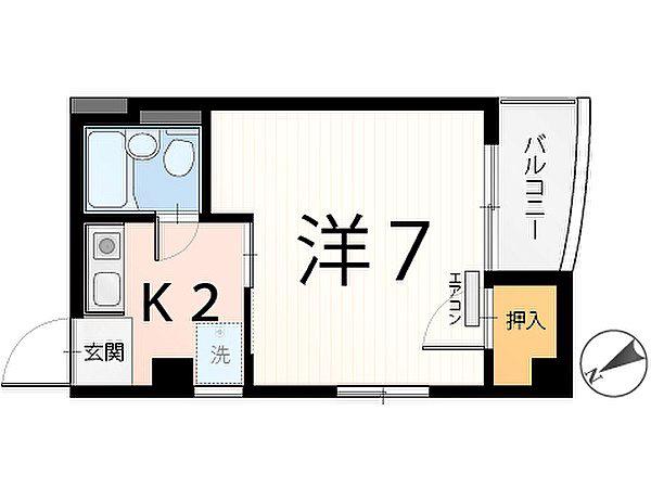 エヌ・ラフィーネ(1K/2階)の間取り写真