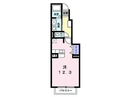 ツインエクセルII(ワンルーム/1階)の間取り写真