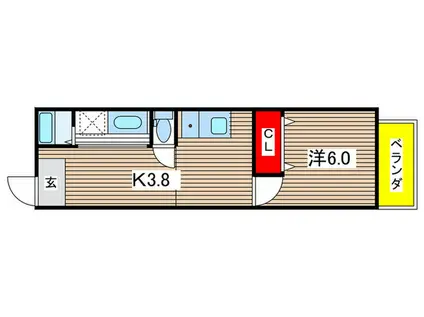 LIKES矢作町(1K/2階)の間取り写真
