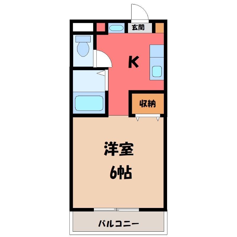 グリーングラス(1K/3階)の間取り写真