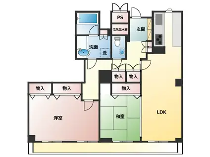 ツインタワー瀬戸大橋31(2LDK/18階)の間取り写真
