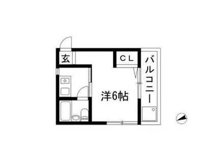 津賀田ハイツ(ワンルーム/1階)の間取り写真